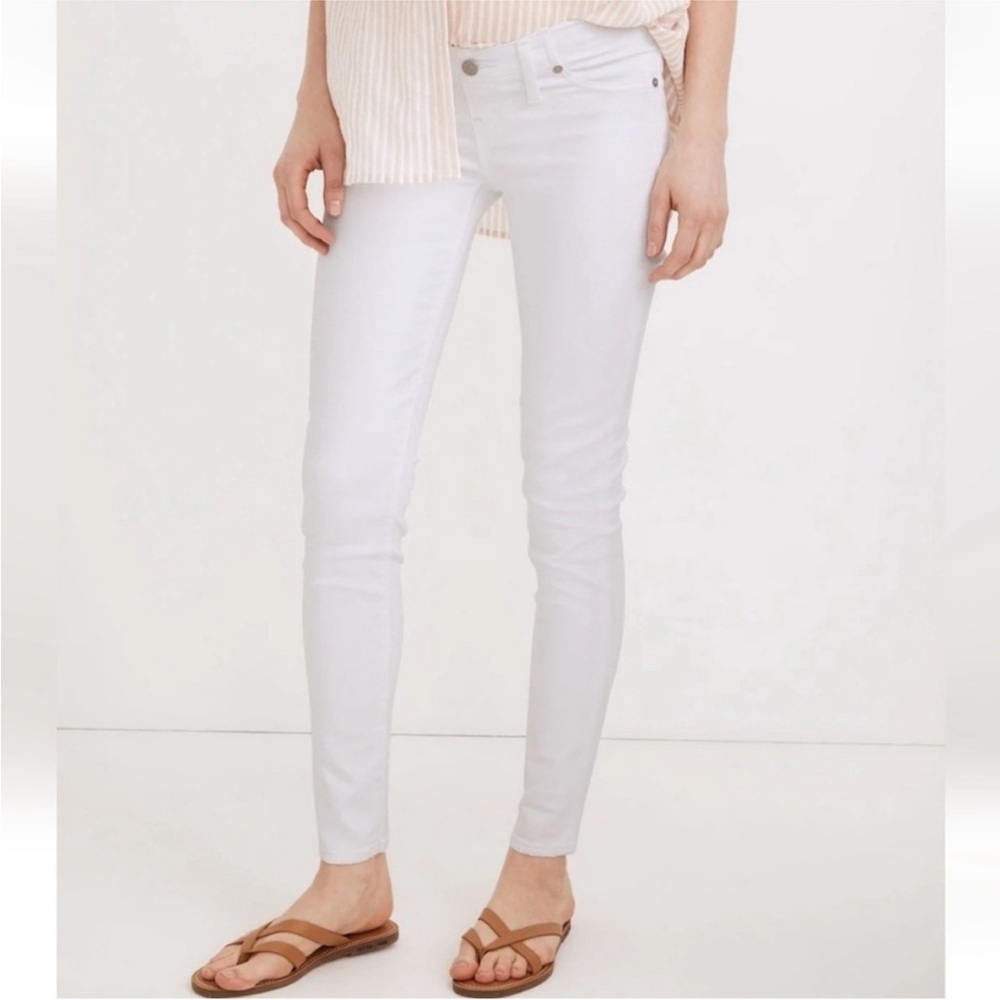 Madewell Women's Maternity Crisp White Skinny Jeans